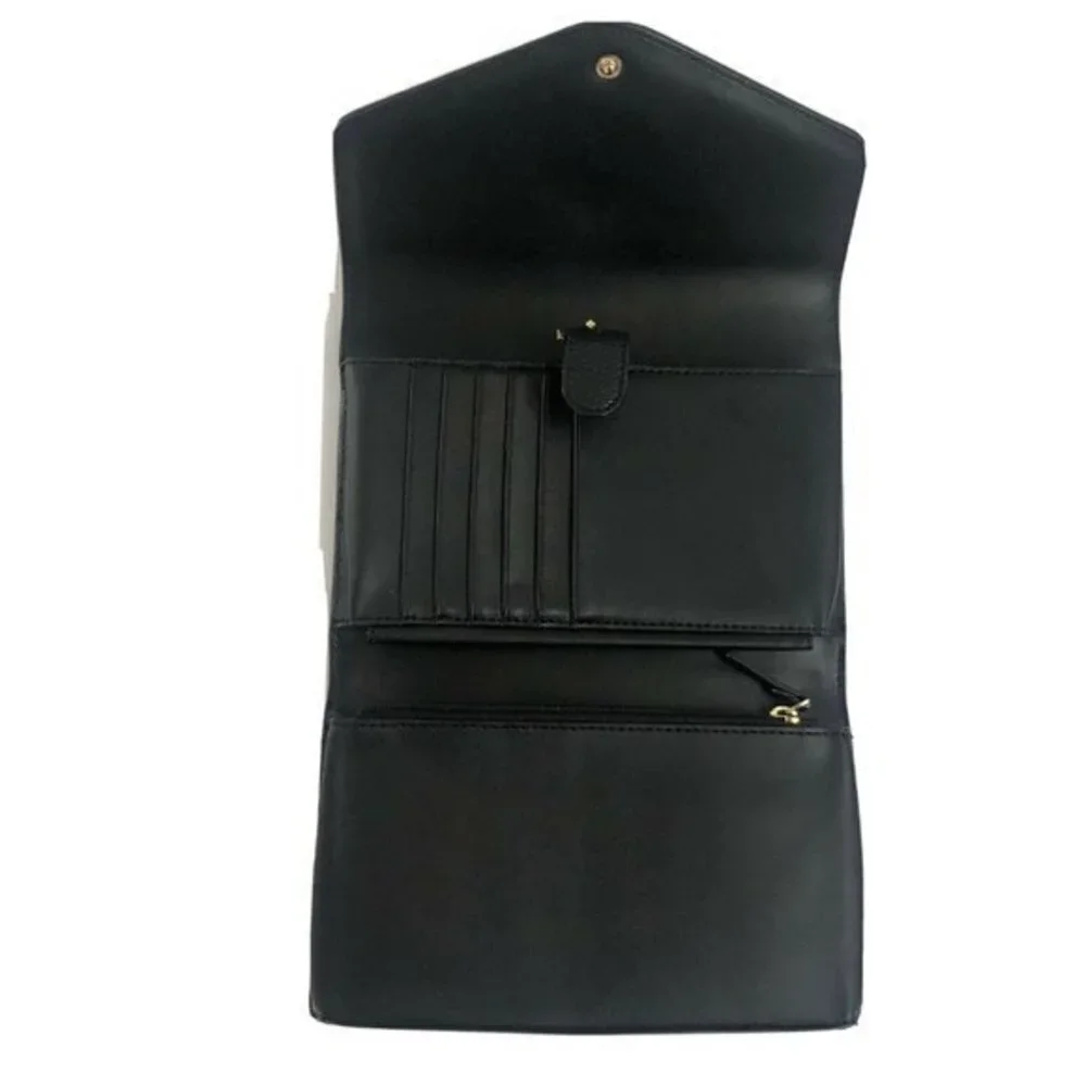 Kate Spade handbag leather Wristlet Black Leather Phone Wallet Clutch Organizer